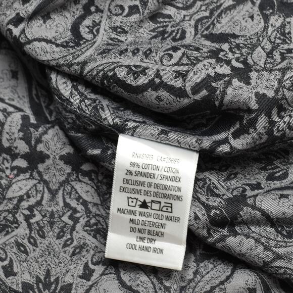Robert Graham Men's Button Down Shirt Paisley Cotton Gray Size 3XL Classic Fit - Picture 8 of 8